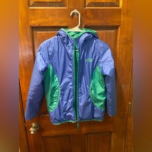 The North Face Kids' Vibrant Blue and Green lightweight jacket